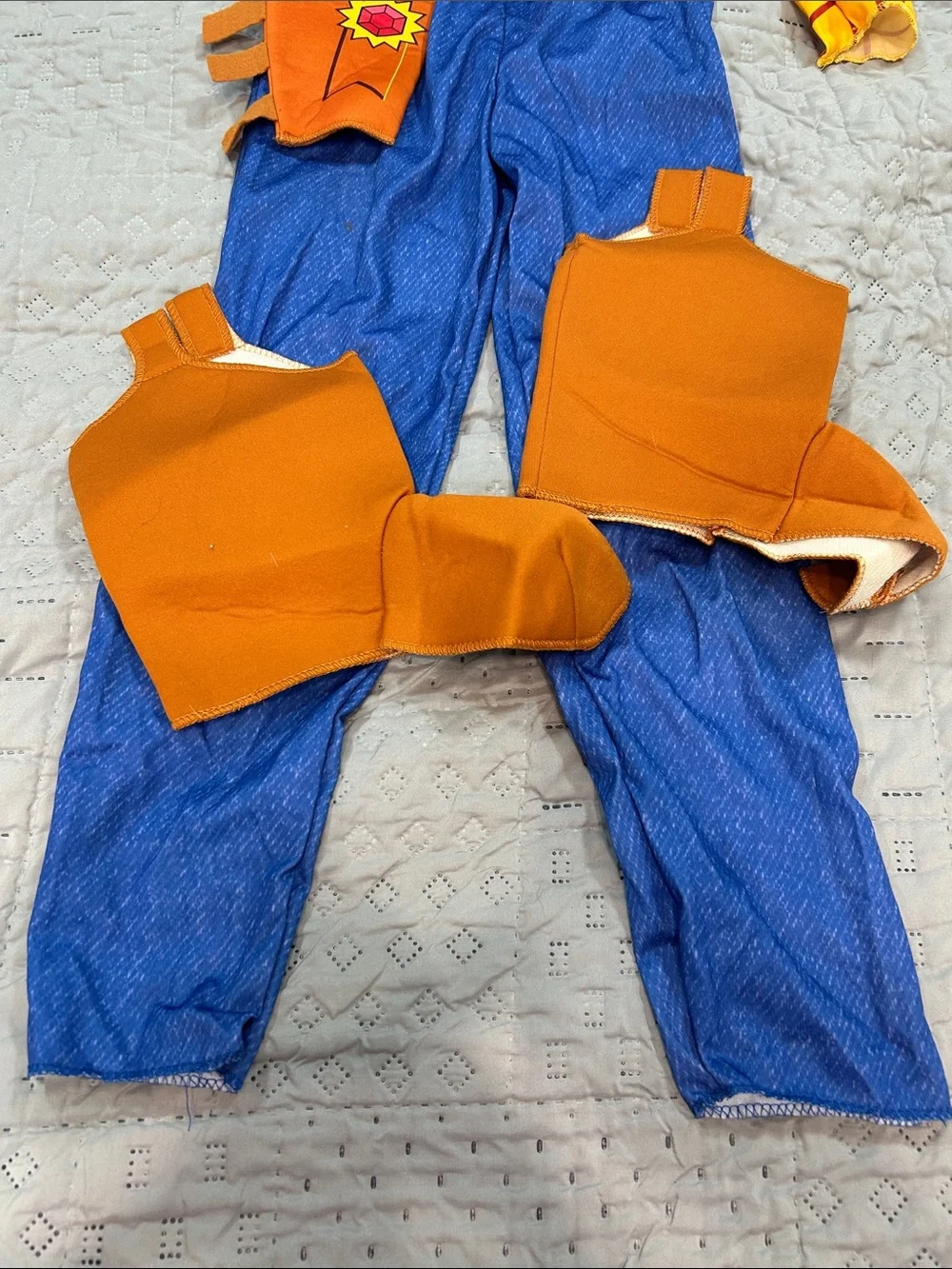 Pixar Disney Woody Yellow & Blue Kids Cowboy Costume 4 piece set